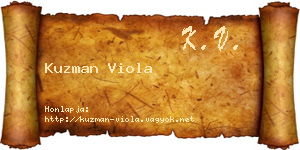 Kuzman Viola névjegykártya